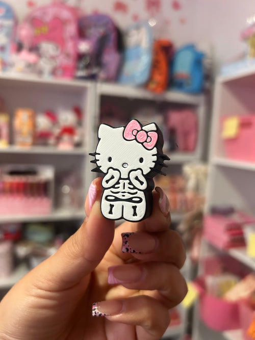 Hello kitty skeleton straw topper
