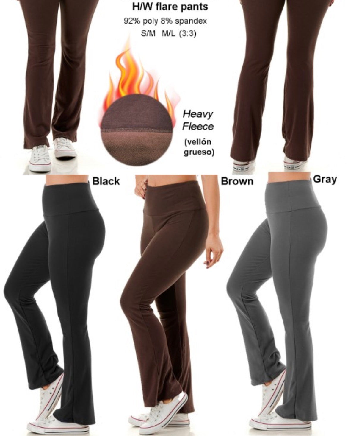 Black wide double legged leggings ￼