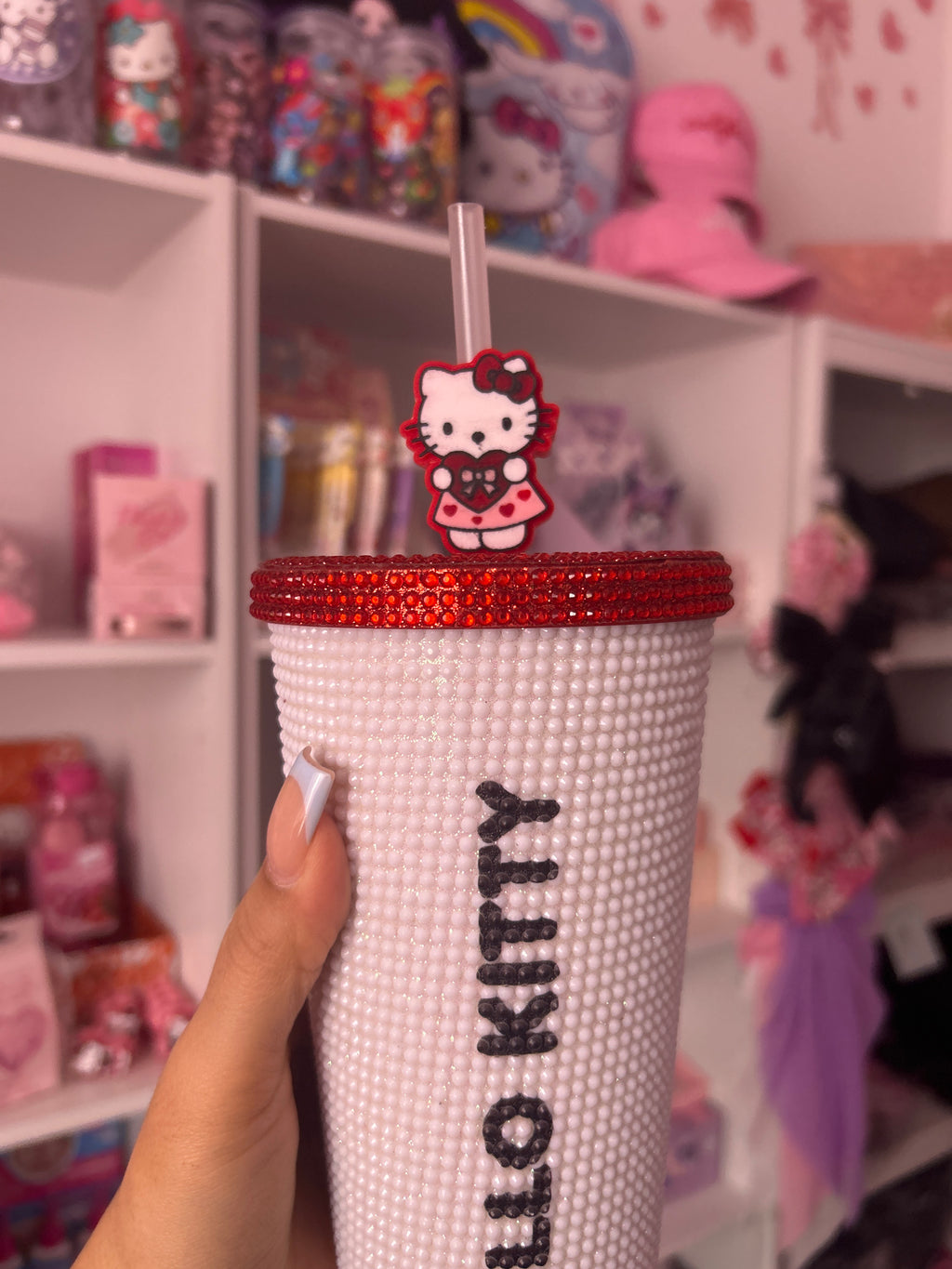 Hello Kitty, valentines straw topper ￼