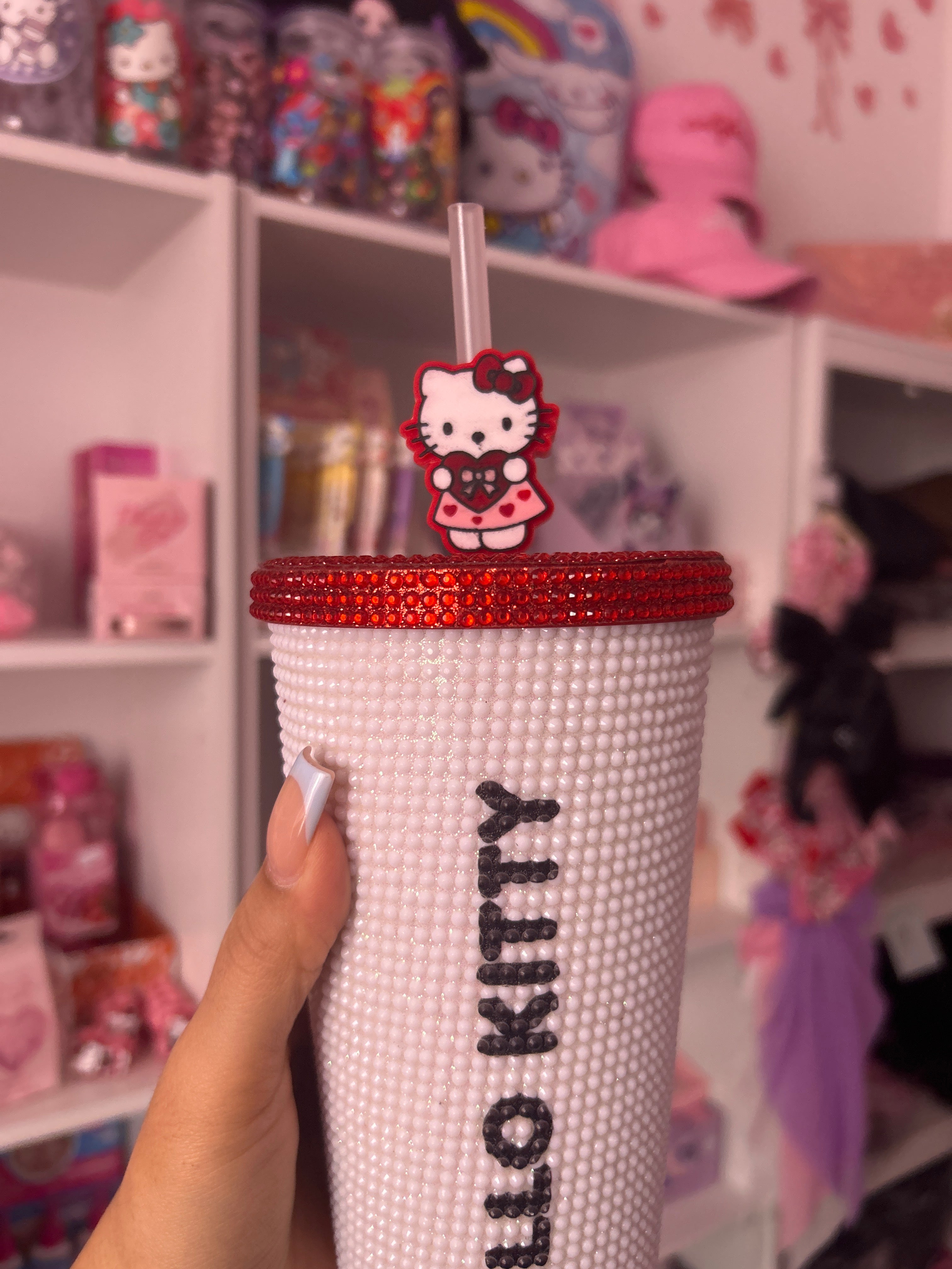 Hello Kitty, valentines straw topper ￼