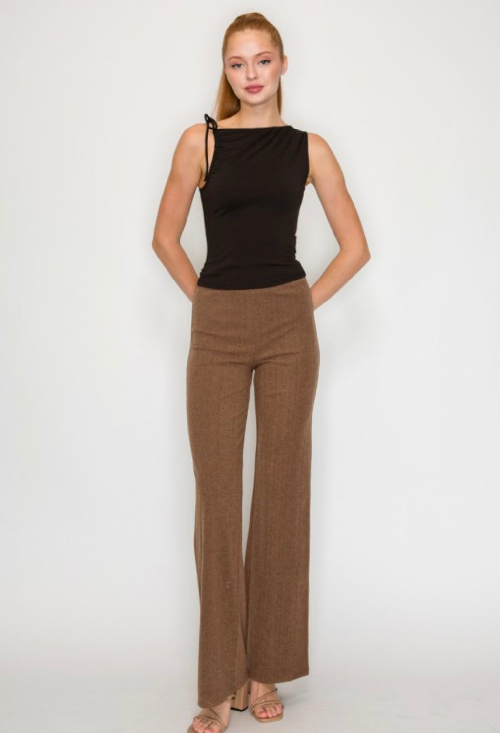 One shoulder runched top￼