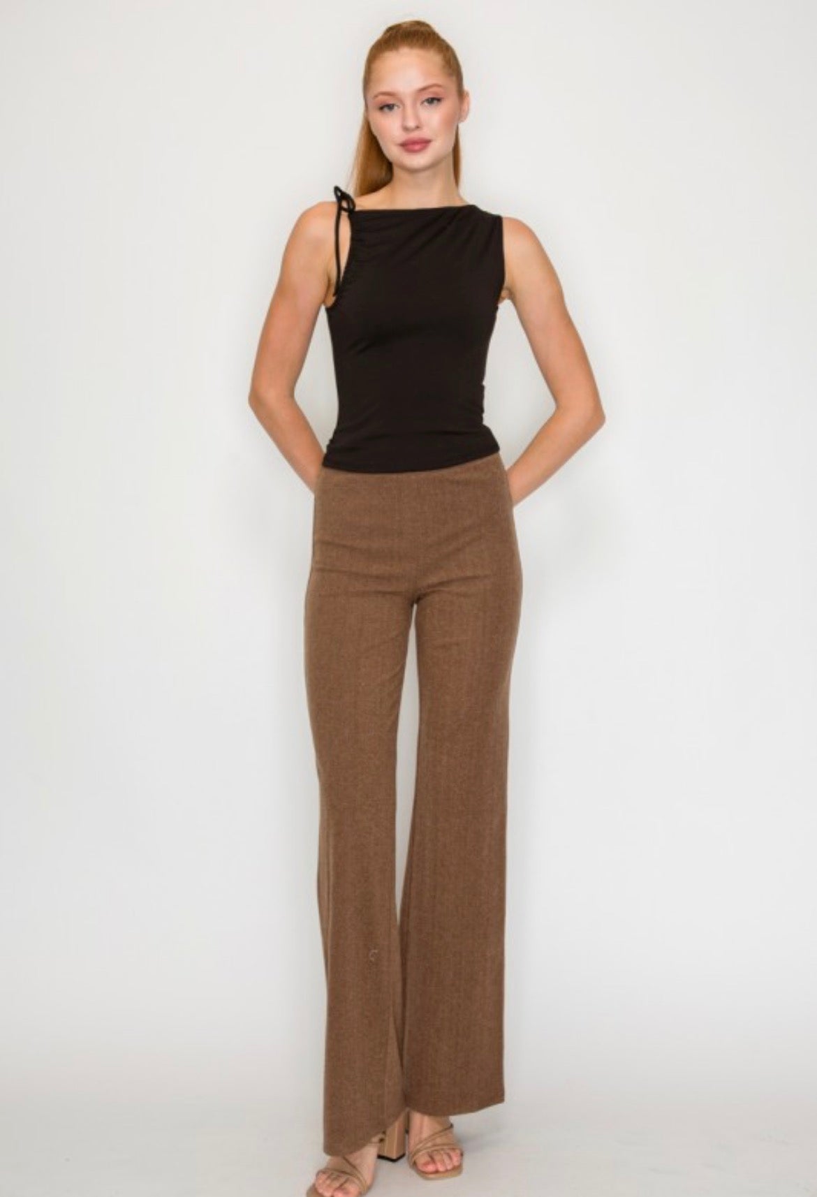 One shoulder runched top￼