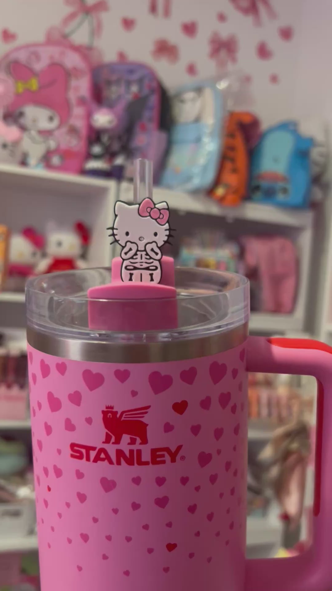 Hello kitty skeleton straw topper